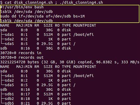 using dd to clone a disk